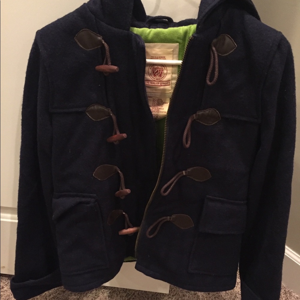 Hollister Winter Wool Navy Coat